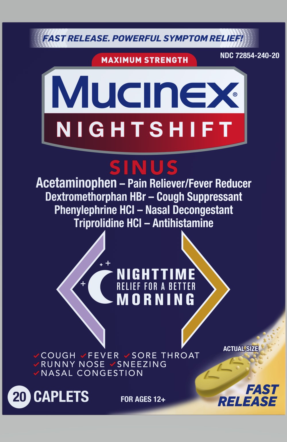 MUCINEX® Nightshift® Sinus Caplets